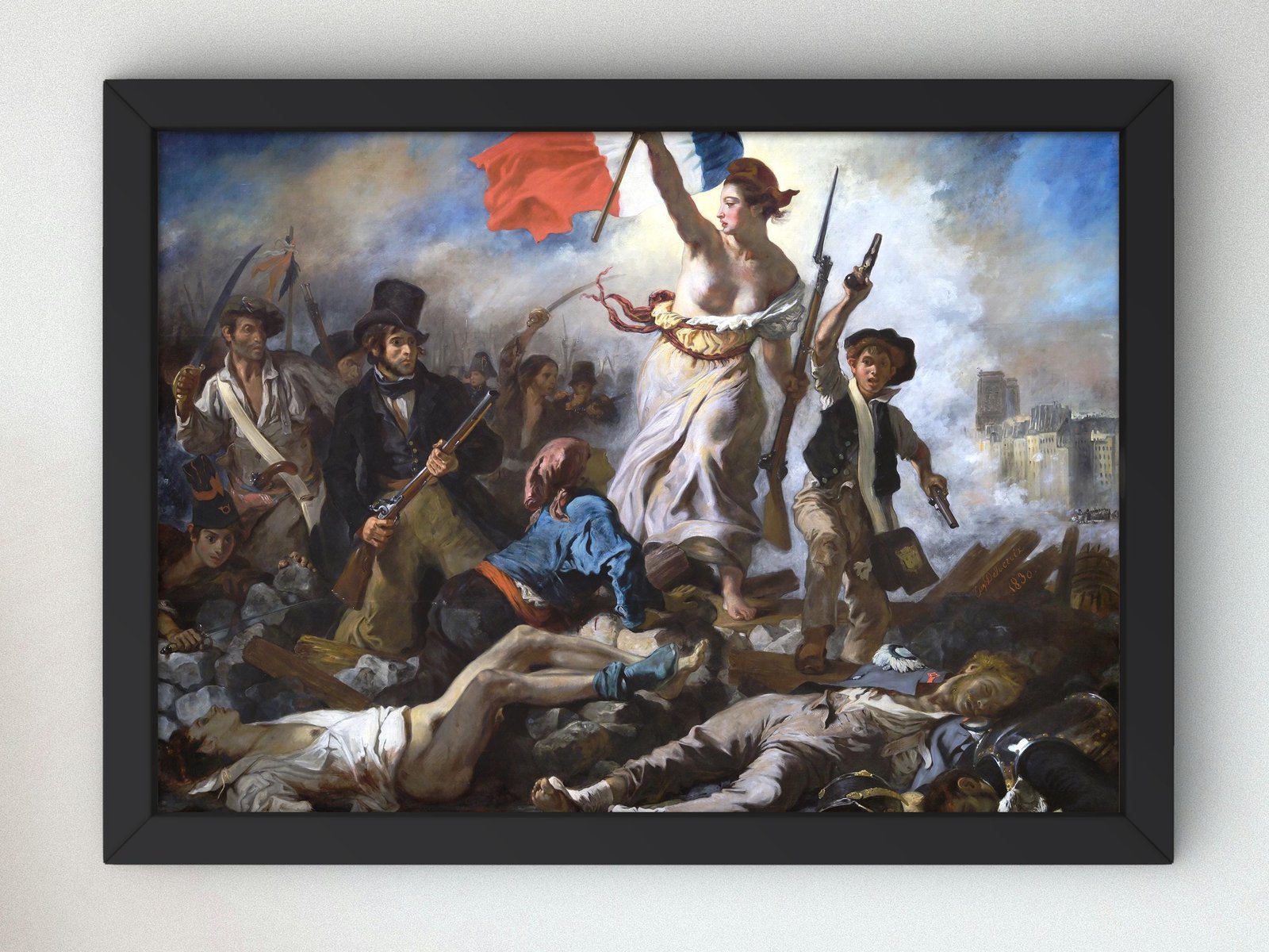 Liberty Leading the People by Eugène Delacroix, 1830, Romanticism, fine art print