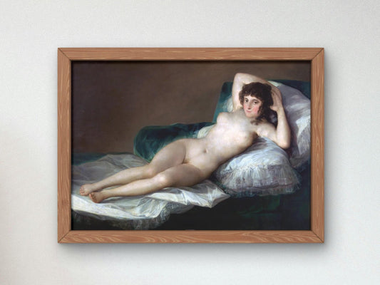 La Maja Nuda by Francisco de Goya, 1795, Rococo and Neoclassicism, fine art print