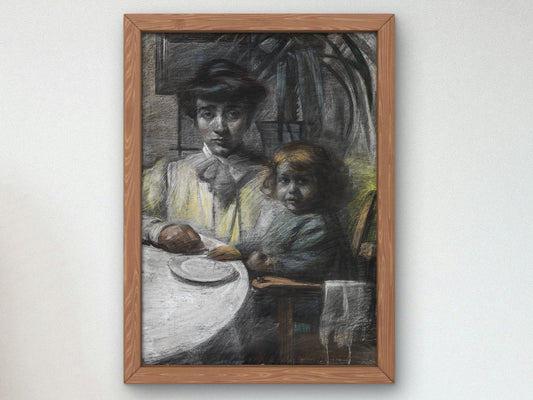 La moglie di Balla con la figlia by Umberto Boccioni, 1906, Futurism and Constructivism, fine art print