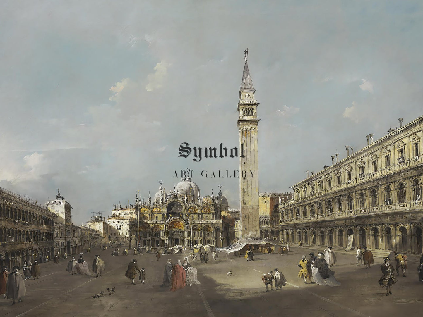 La place Saint-Marc avec la basilique et le campanile by Francesco Guardi, 1770, Rococo and Neoclassicism, fine art print