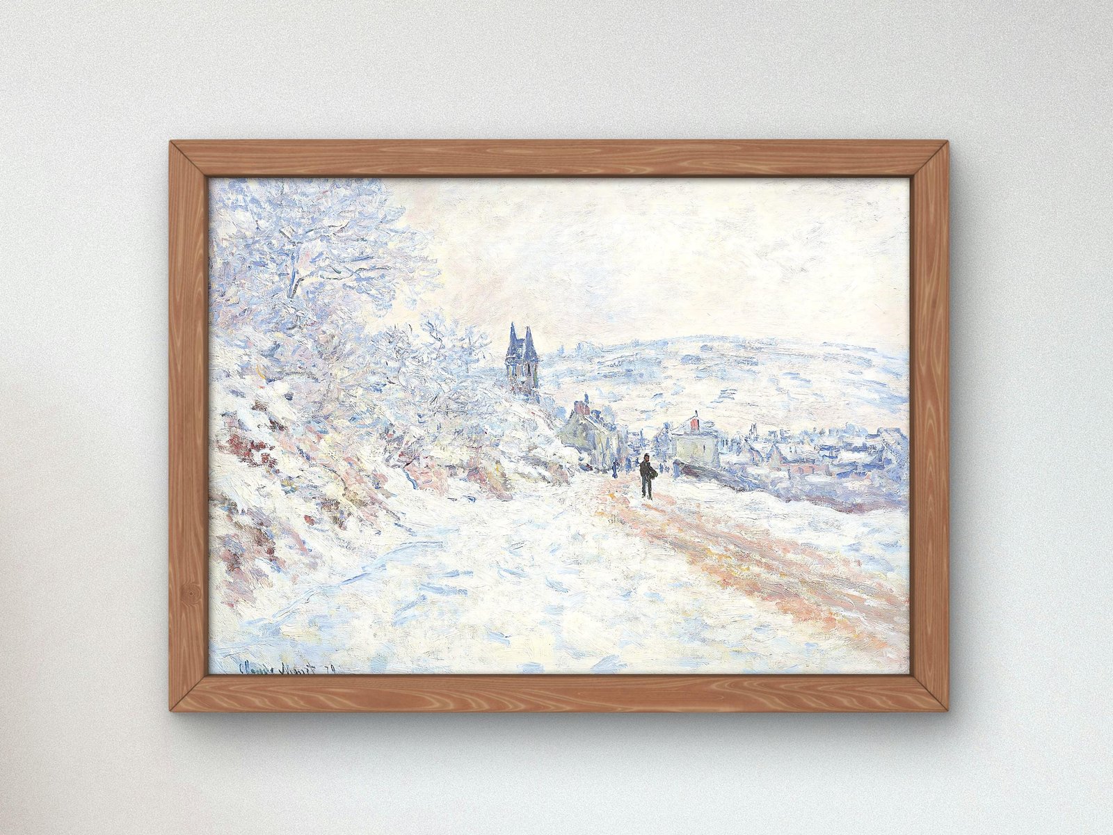 La Route de Vétheuil Effet de Neige by Claude Monet, 1879, Impressionism, fine art print