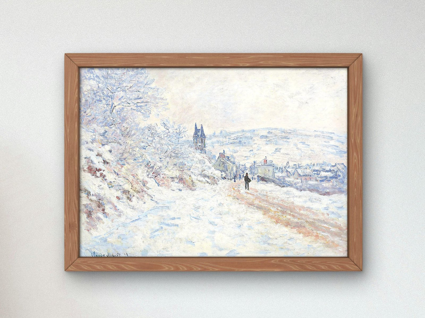 La route de Vétheuil effet de neige by Claude Monet, 1879, Impressionism, fine art print