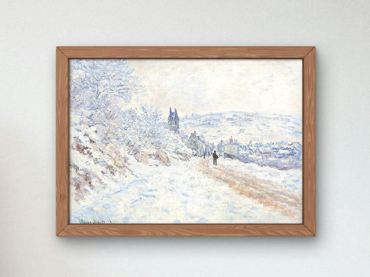 La route de Vétheuil effet de neige by Claude Monet, 1879, Impressionism, fine art print