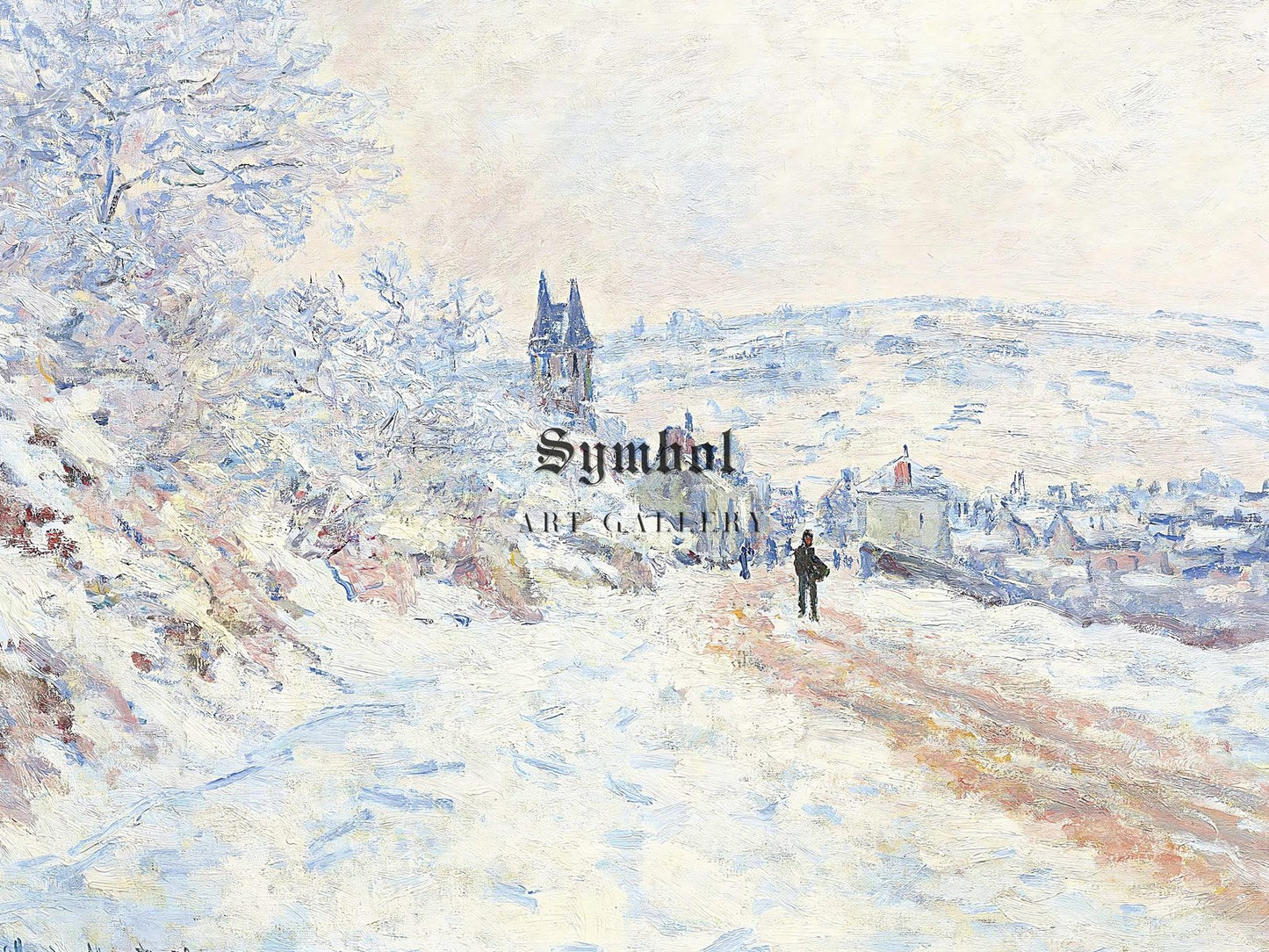 La Route de Vétheuil Effet de Neige by Claude Monet, 1879, Impressionism, fine art print