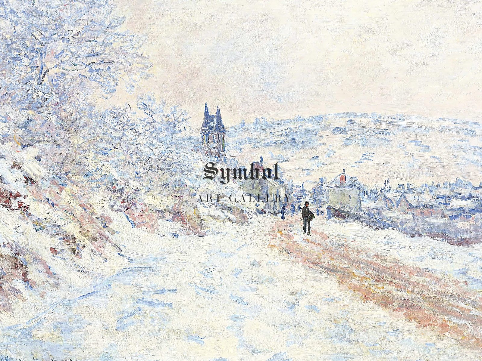 La Route de Vétheuil Effet de Neige by Claude Monet, 1879, Impressionism, fine art print