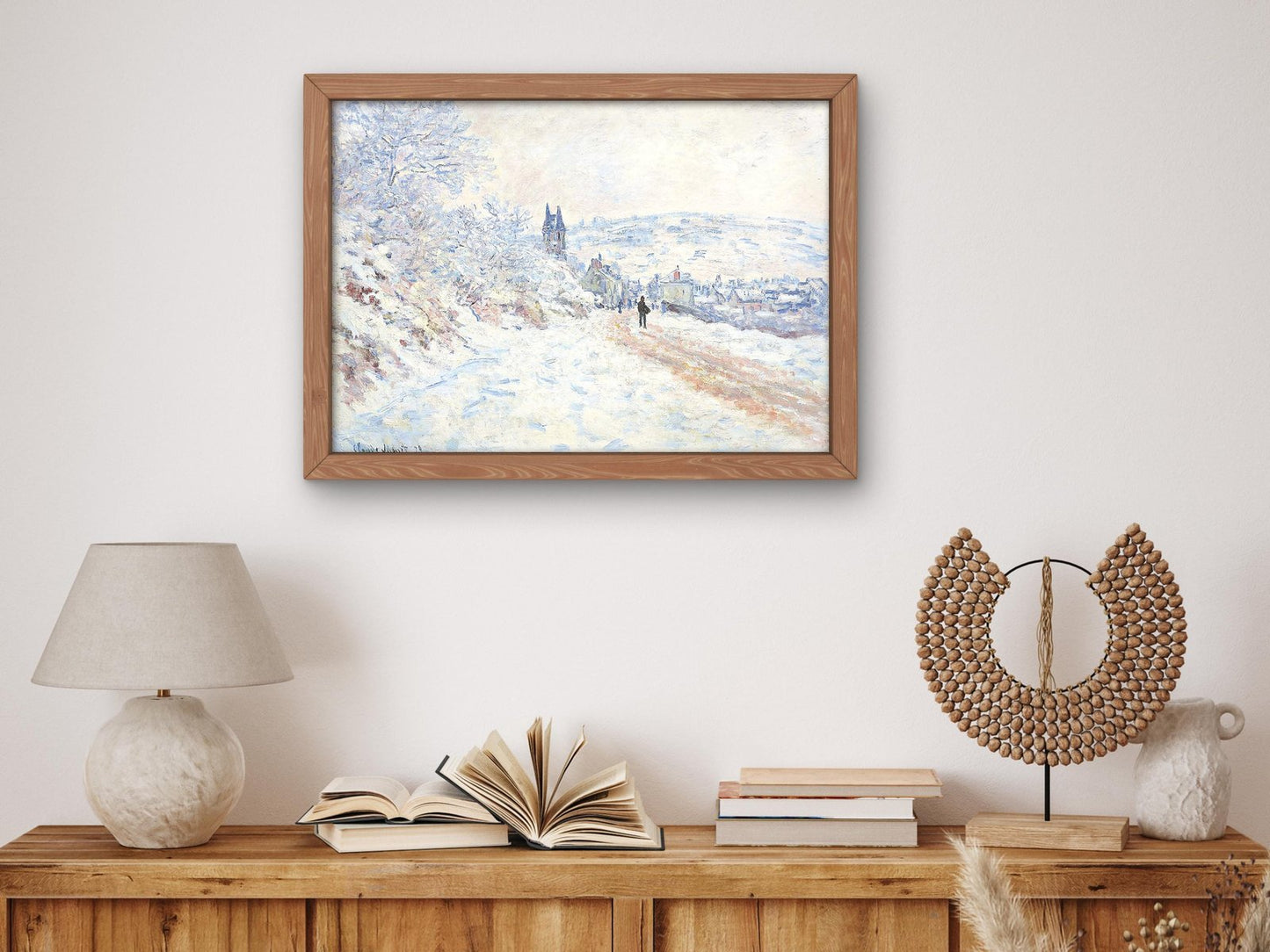 La route de Vétheuil effet de neige by Claude Monet, 1879, Impressionism, fine art print