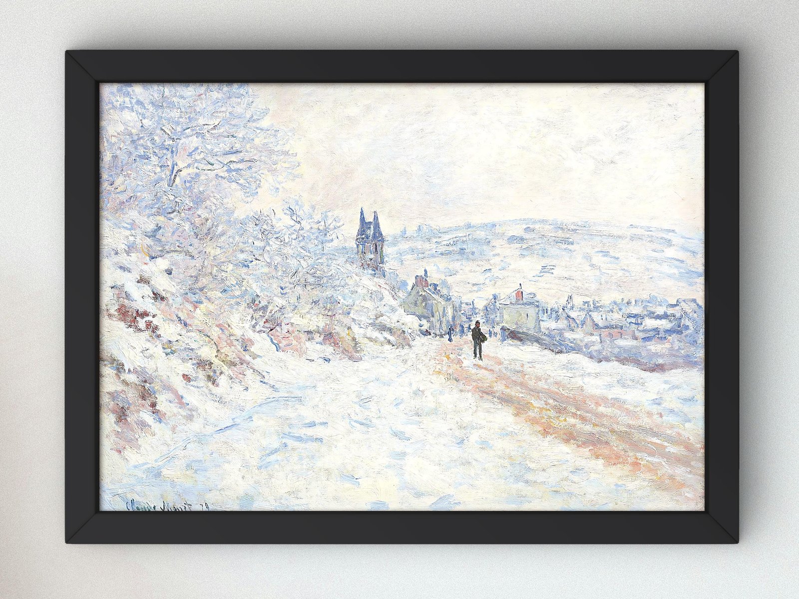 La Route de Vétheuil Effet de Neige by Claude Monet, 1879, Impressionism, fine art print