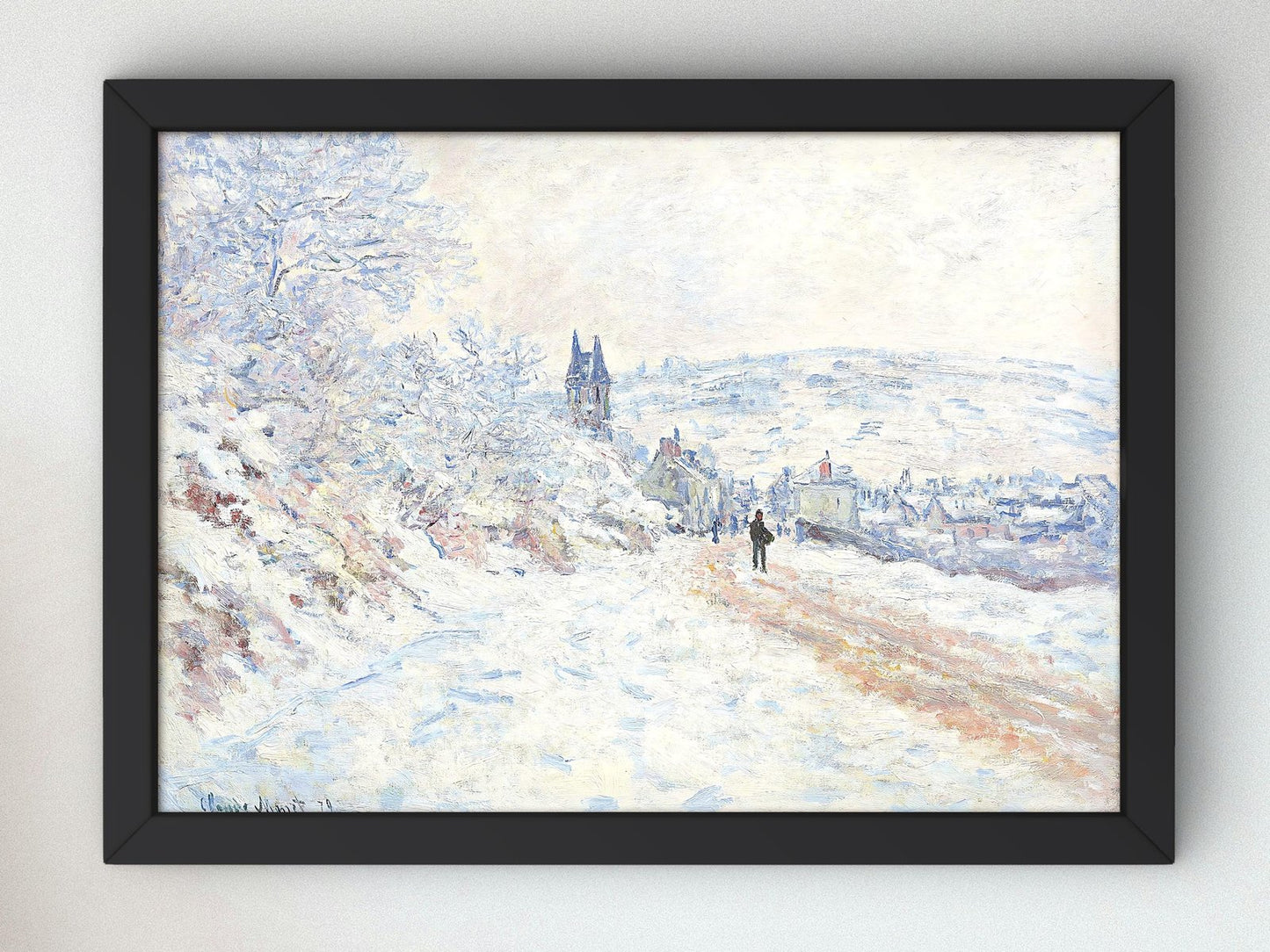 La route de Vétheuil effet de neige by Claude Monet, 1879, Impressionism, fine art print
