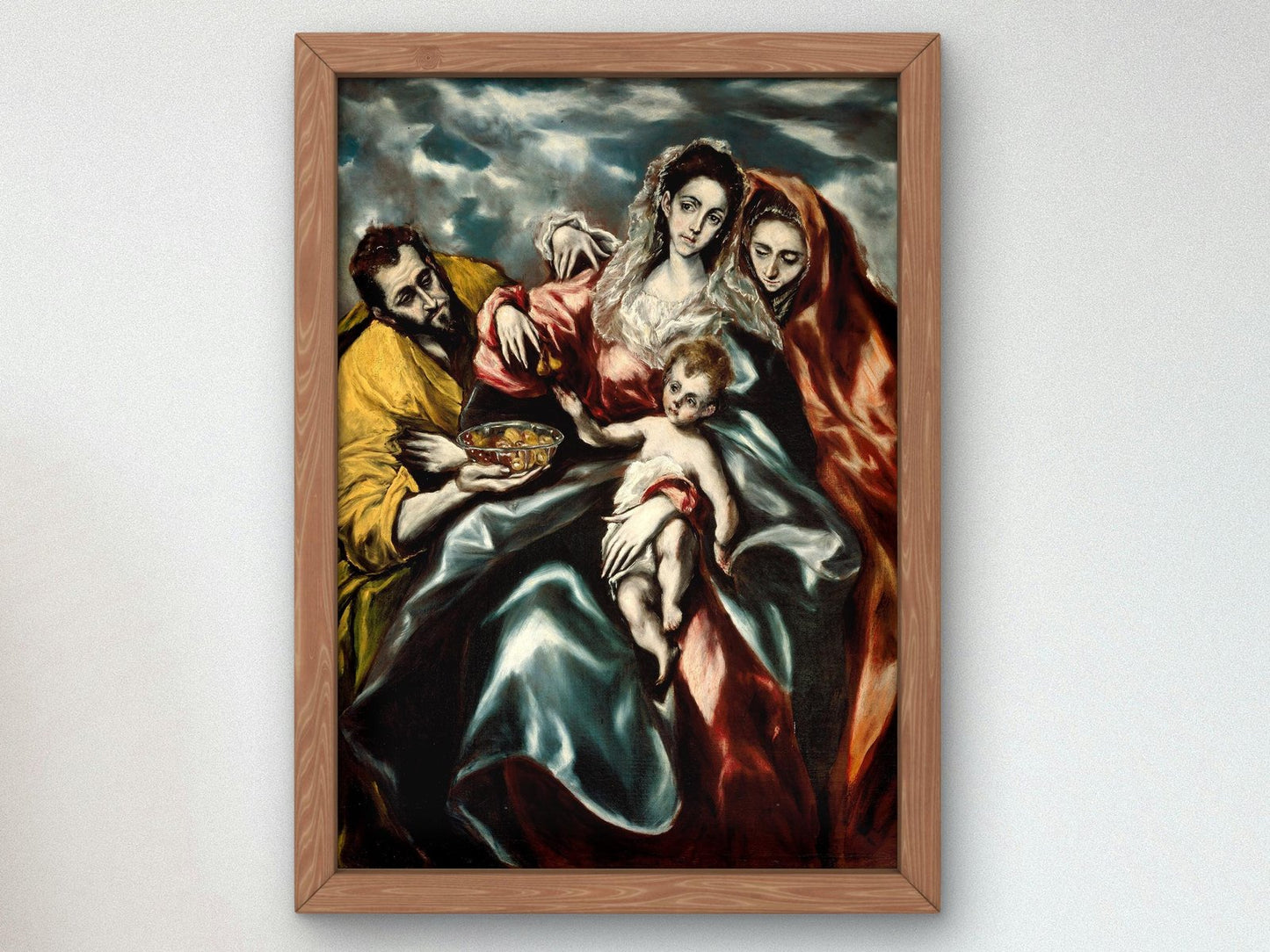 La Sagrada Familia con María Magdalena y plato de frutas by El Greco, 1610, Baroque and Chiaroscuro, fine art print