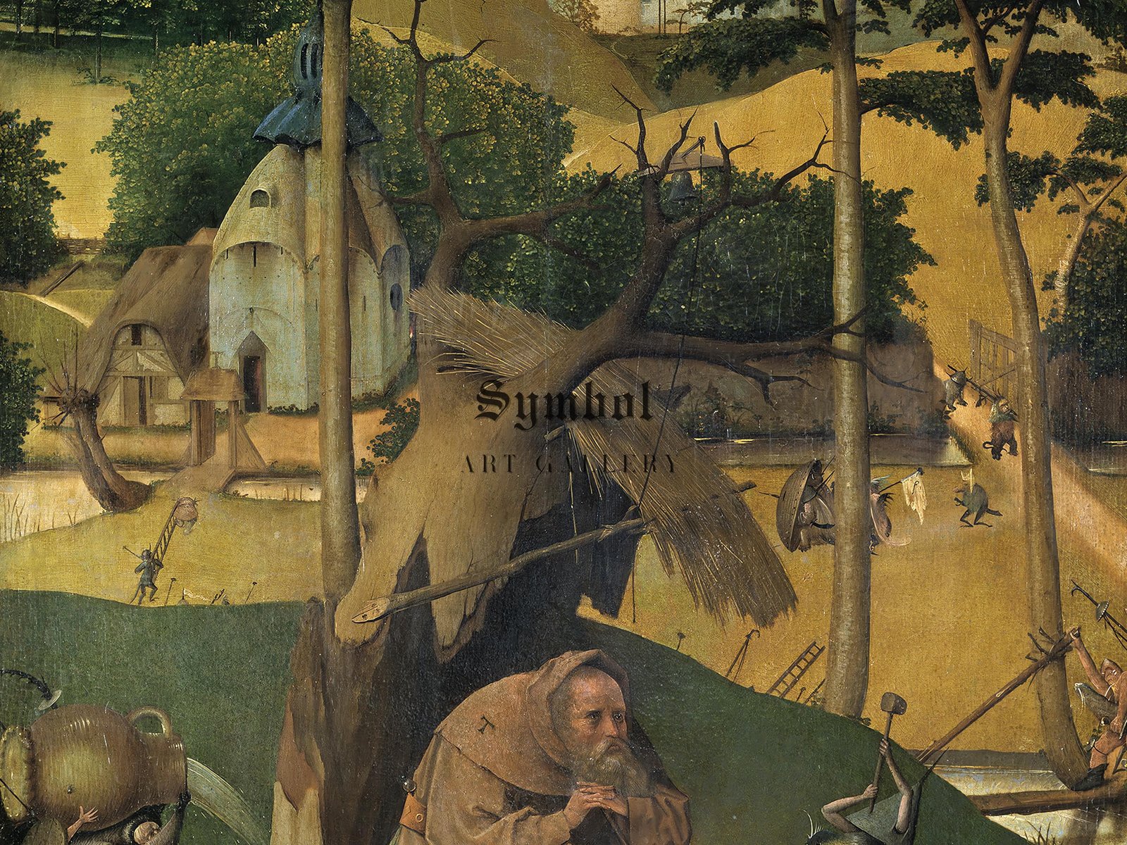 La Tentation de saint Antoine by Jérôme Bosch, 1490, Medieval and Byzantine Art, fine art print