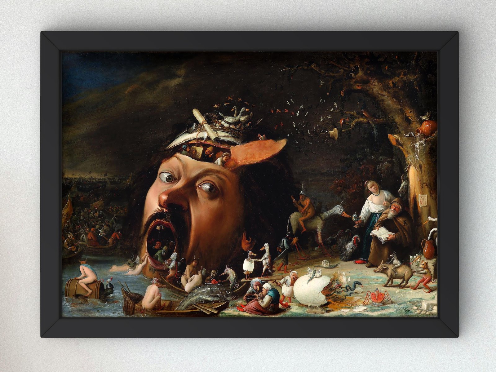 La Tentation de saint Antoine by Josse van Craesbeeck, 1650, Baroque and Chiaroscuro, fine art print
