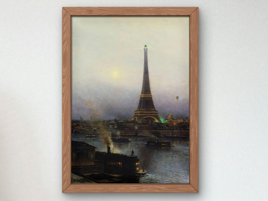 La tour Eiffel la nuit by Alexey Petrovich Bogolyubov, 1889, Realism and Naturalism, fine art print