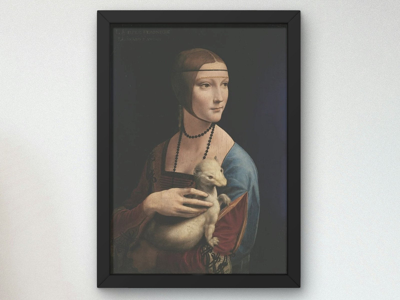 Lady with an Ermine by Leonardo da Vinci, 1489, Renaissance, fine art print