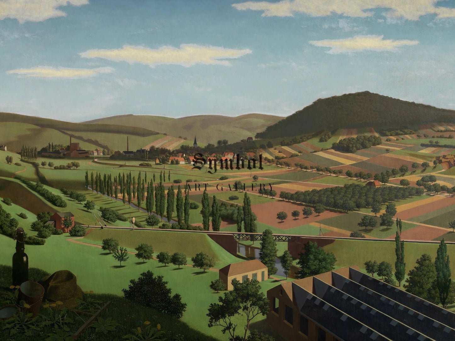 Landscape near Berghausen by Georg Scholz, 1924, Art Deco and American Modernism, fine art print