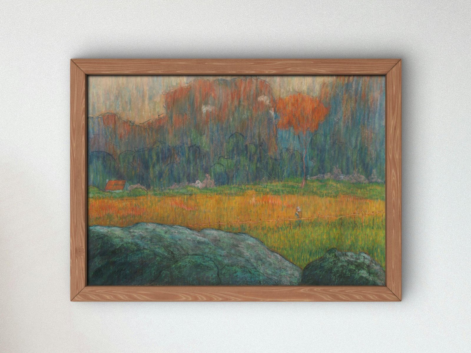 Landscape with Figure and Houses by Claude Emile Schuffenecker, 1891, Post-Impressionism, fine art print