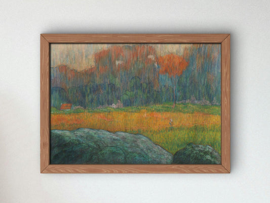 Landscape with Figure and Houses by Claude Emile Schuffenecker, 1891, Post-Impressionism, fine art print