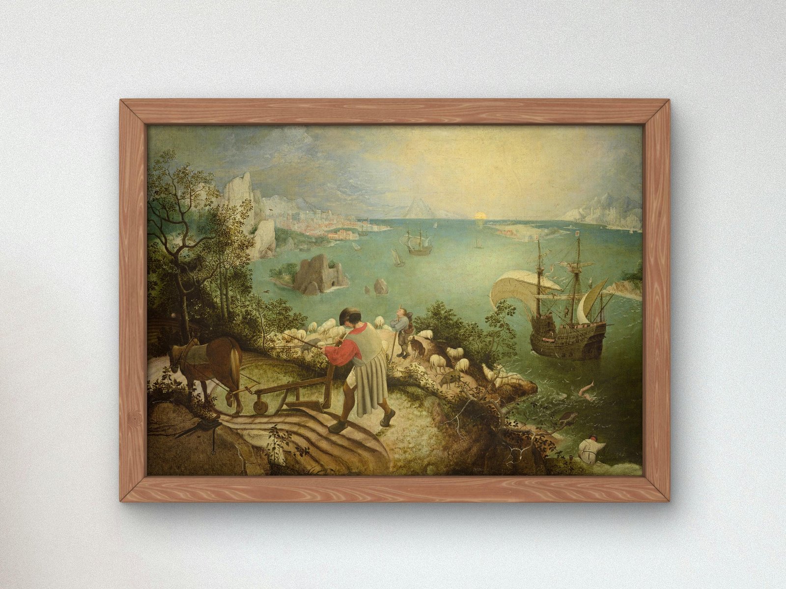 Landscape with Fall of Icarus by Pieter Bruegel the Elder, 1560, Renaissance, fine art print