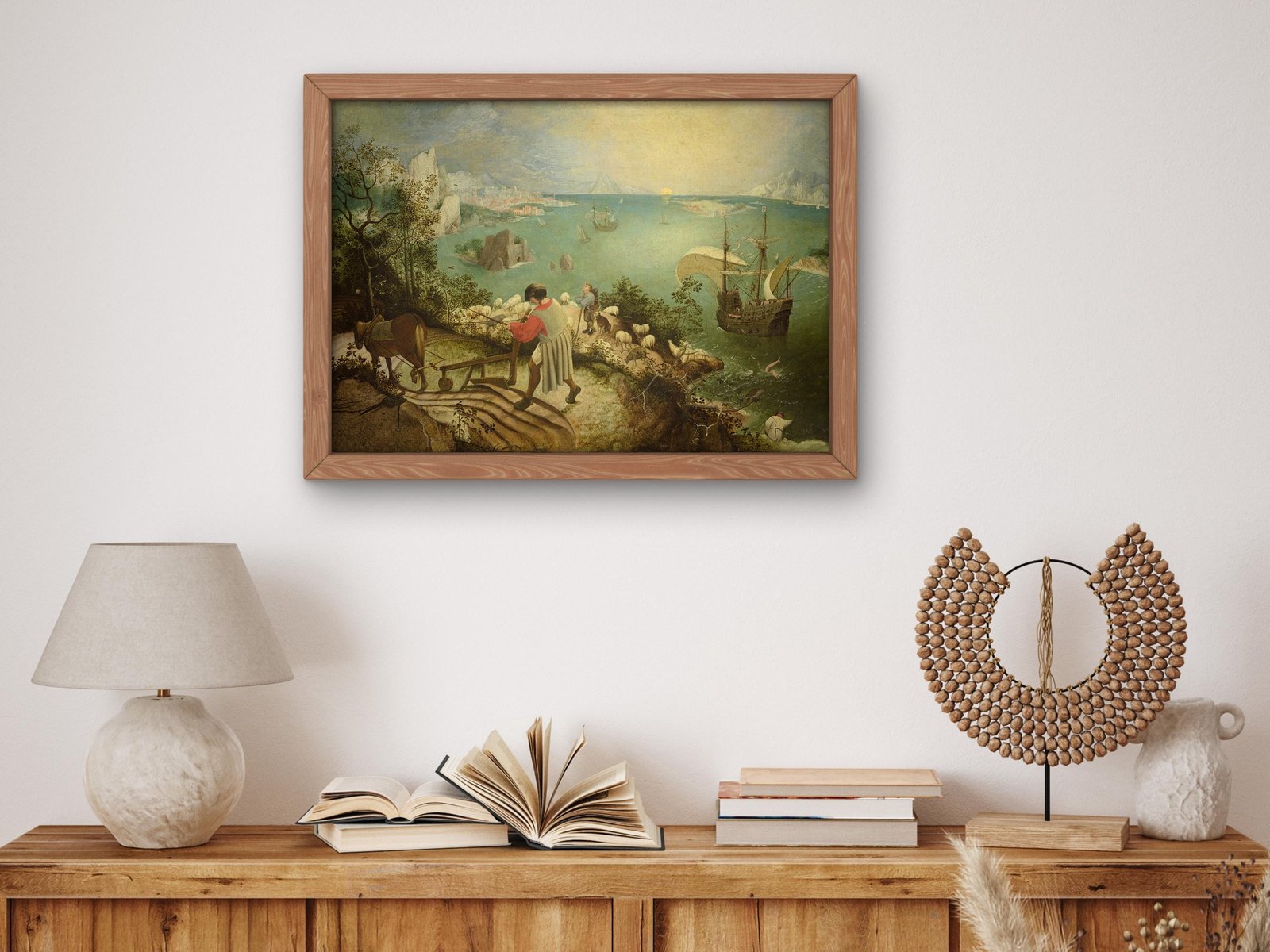 Landscape with Fall of Icarus by Pieter Bruegel the Elder, 1560, Renaissance, fine art print