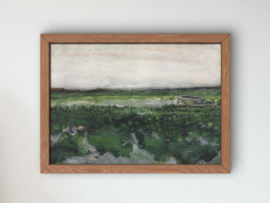 Landscape with Wheelbarrow by Vincent van Gogh, 1883, Post-Impressionism, fine art print