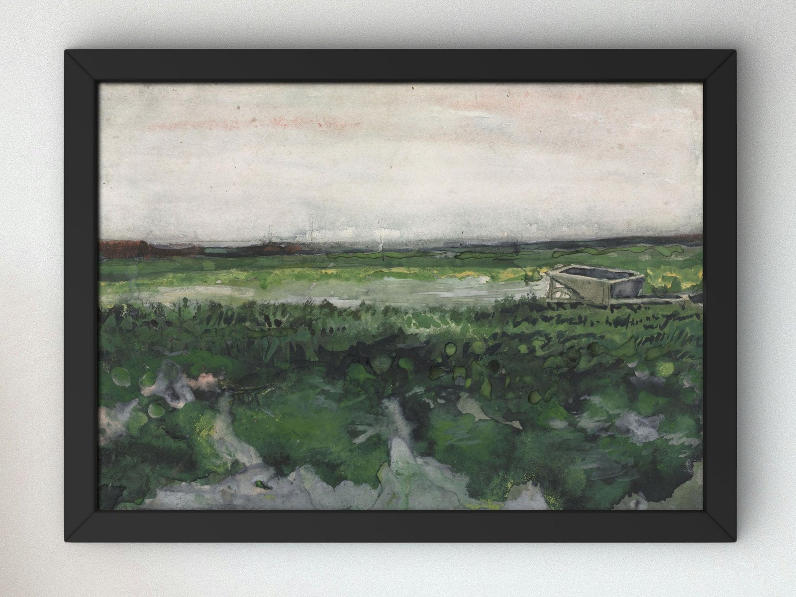 Landscape with Wheelbarrow by Vincent van Gogh, 1883, Post-Impressionism, fine art print