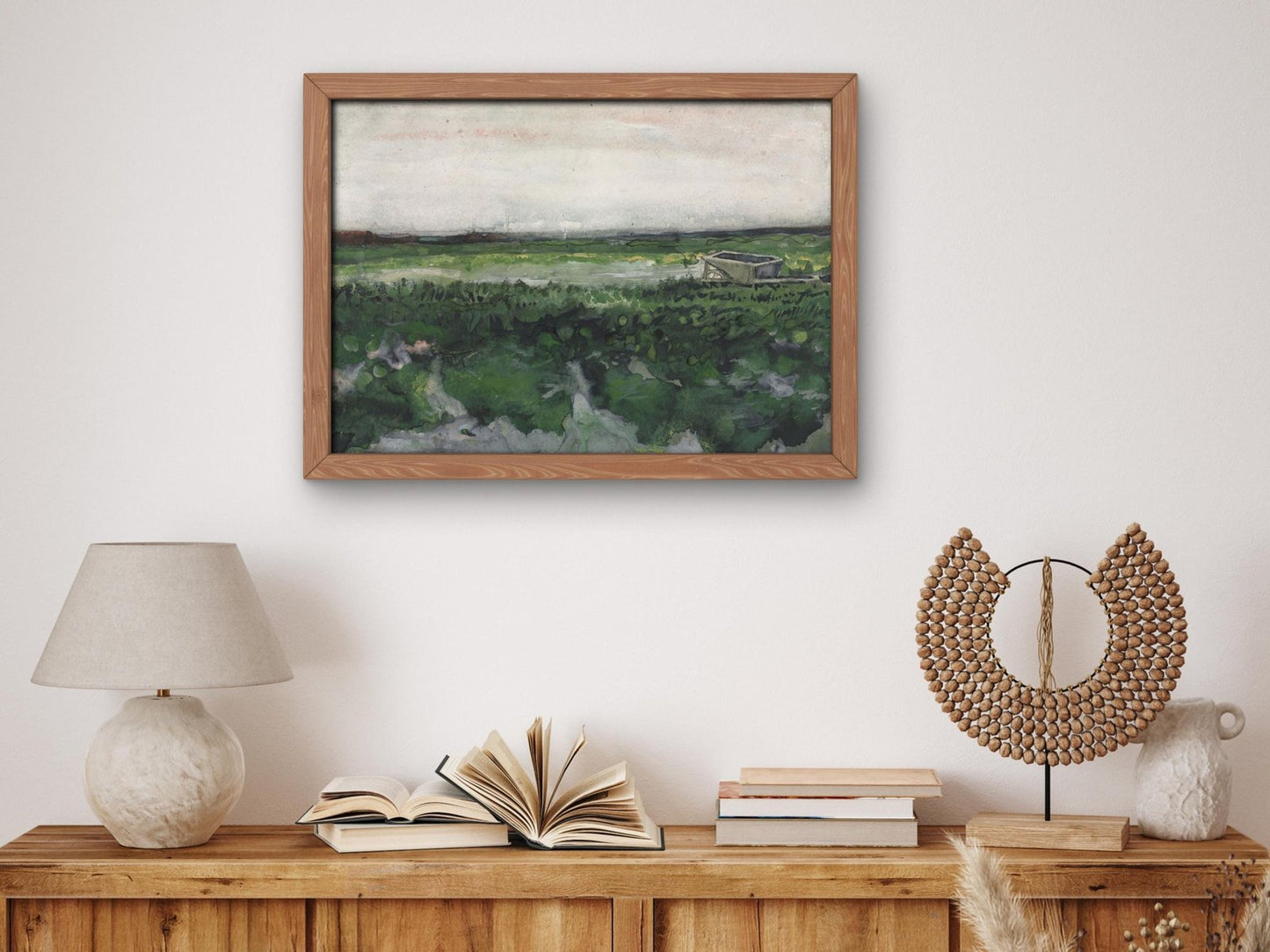 Landscape with Wheelbarrow by Vincent van Gogh, 1883, Post-Impressionism, fine art print