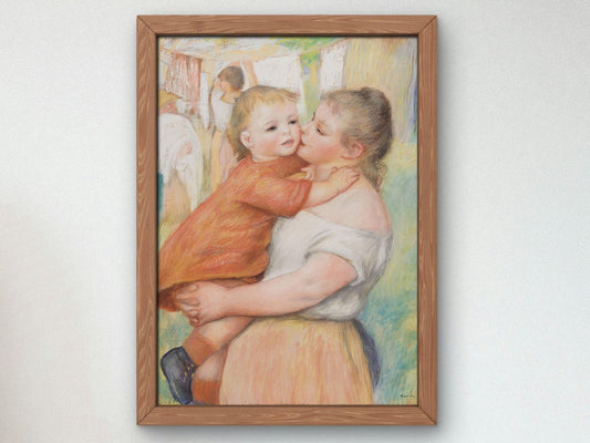 Laundress and Her Child by Pierre Auguste Renoir, 1886, Impressionism, fine art print