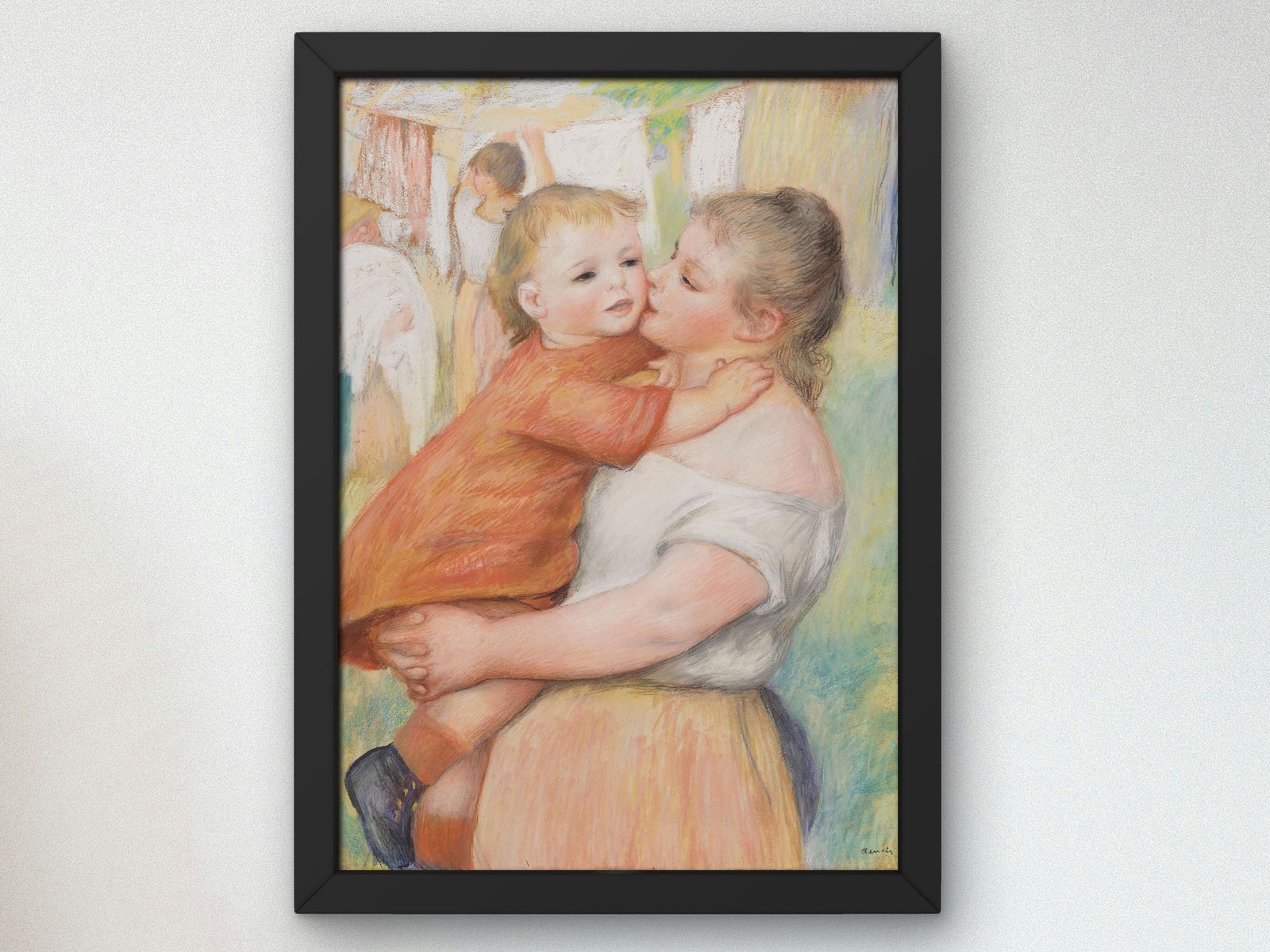 Laundress and Her Child by Pierre Auguste Renoir, 1886, Impressionism, fine art print