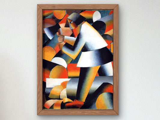 Le Bûcheron by Kazimir Malevich, 1912, Cubism and Abstract Art, fine art print