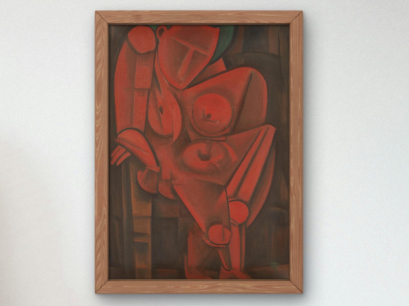 Leaning Woman by Tetsugorō Yorozu, 1917, Cubism and Abstract Art, fine art print