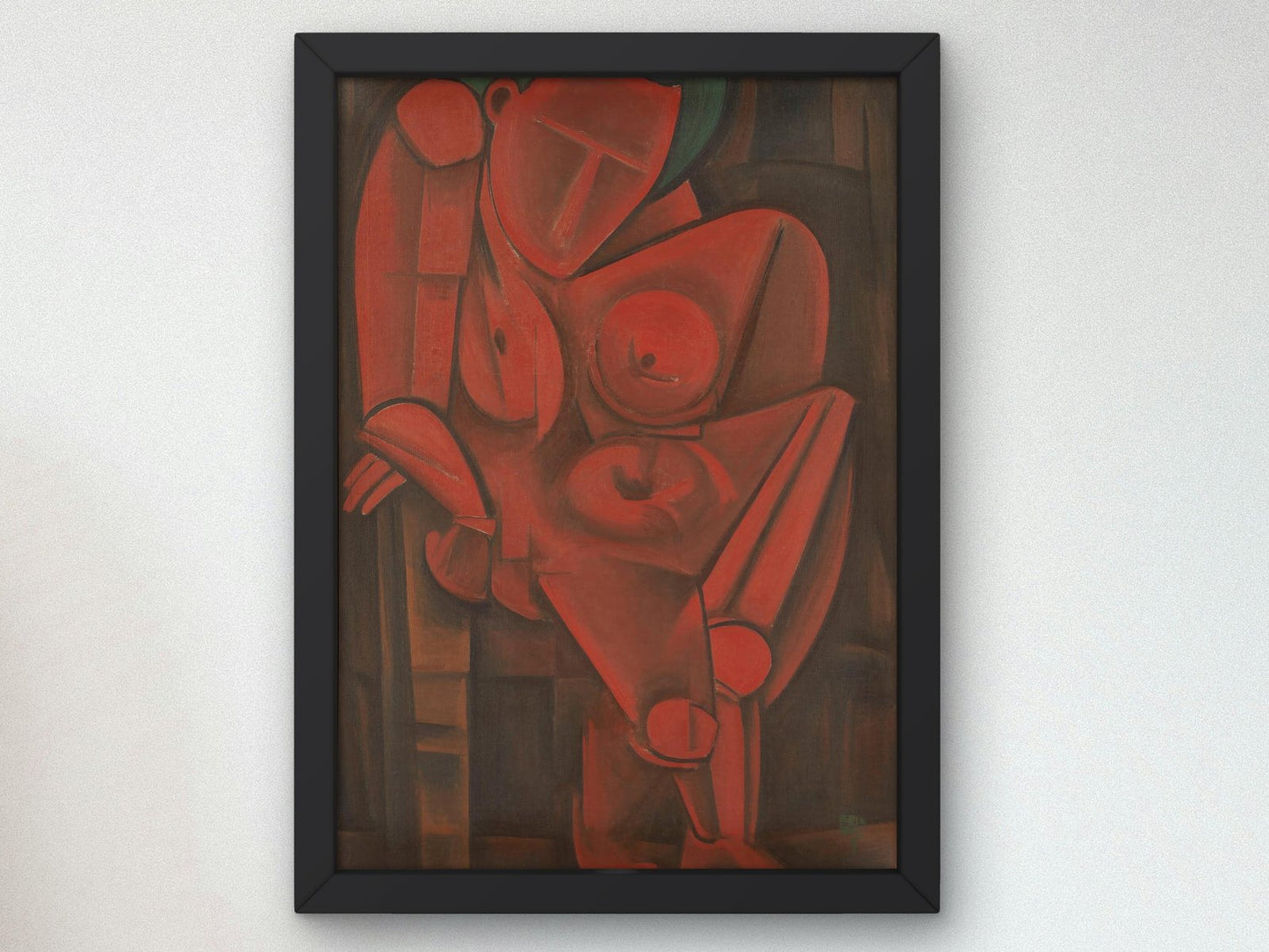 Leaning Woman by Tetsugorō Yorozu, 1917, Cubism and Abstract Art, fine art print
