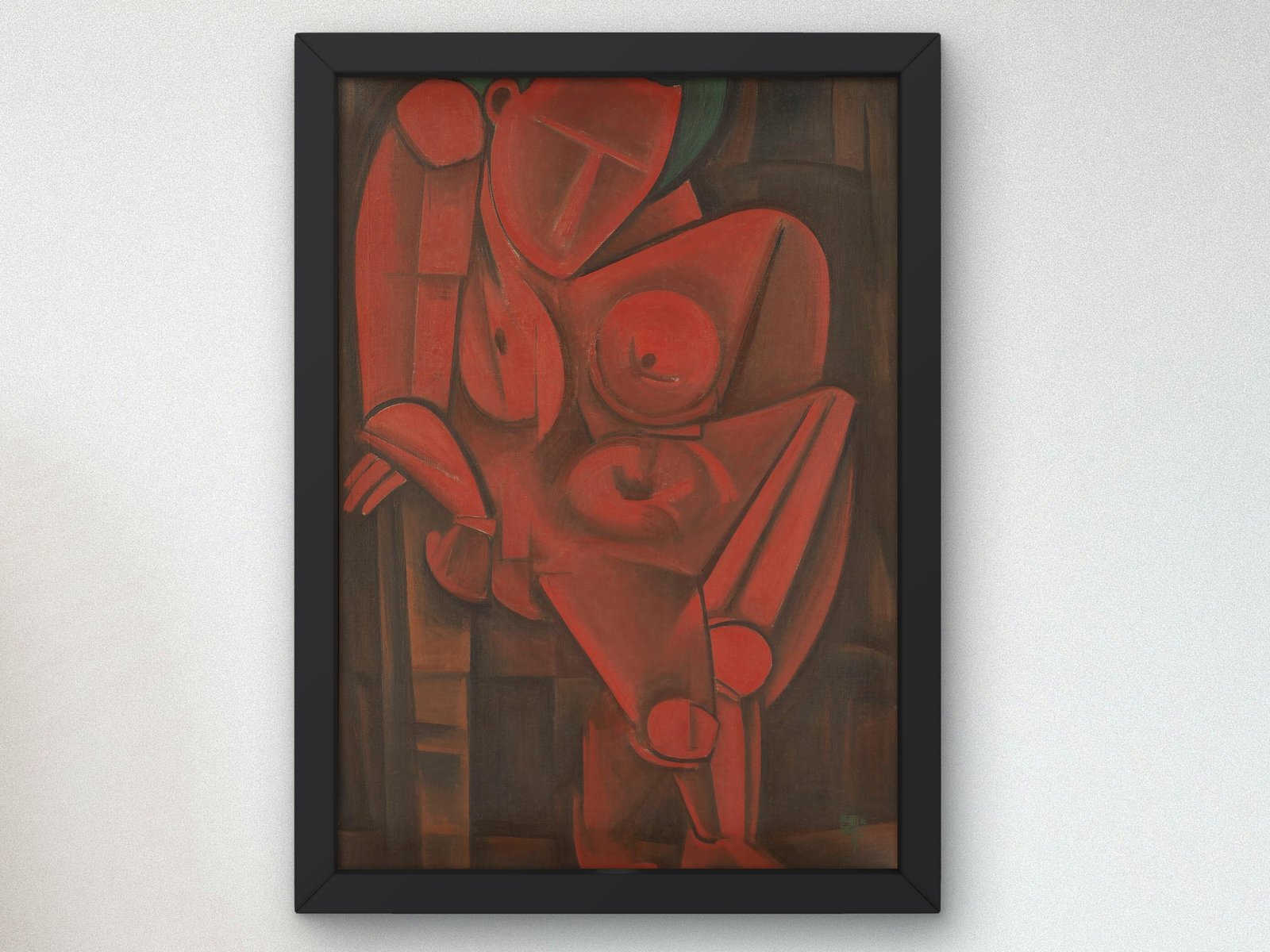 Leaning Woman by Tetsugorō Yorozu, 1917, Cubism and Abstract Art, fine art print