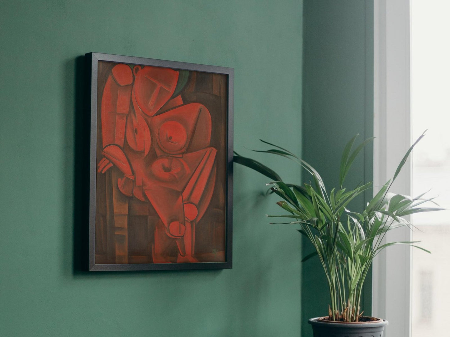 Leaning Woman by Tetsugorō Yorozu, 1917, Cubism and Abstract Art, fine art print