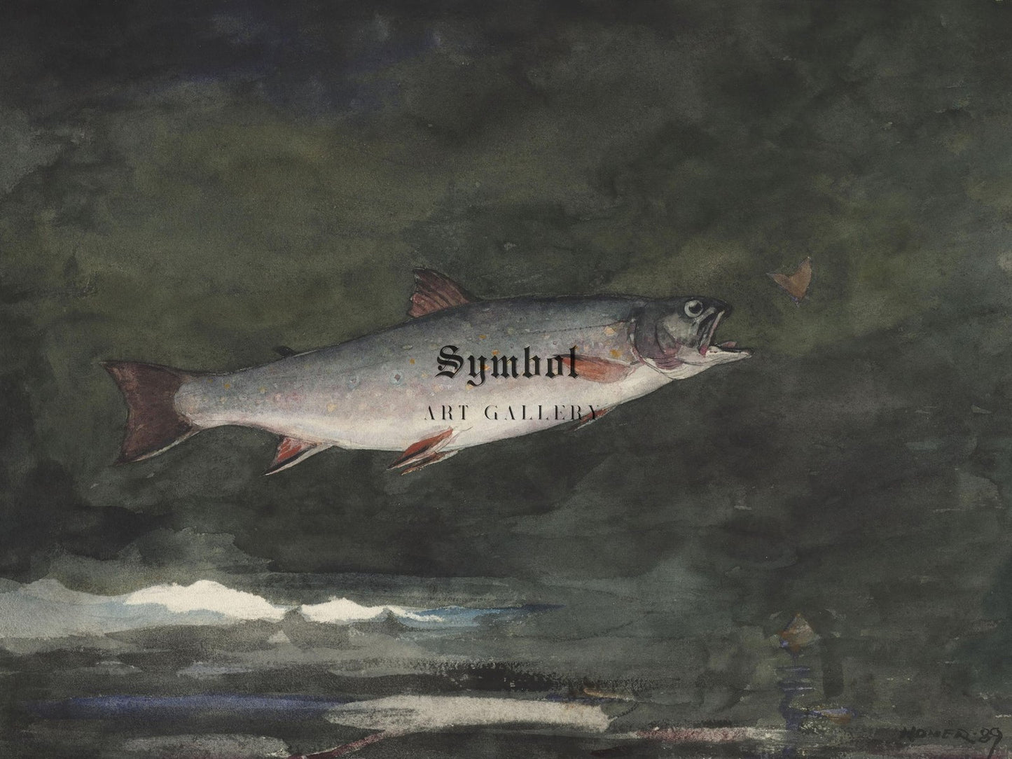 Leaping Trout by Winslow Homer, 1889, Realism and Naturalism, fine art print