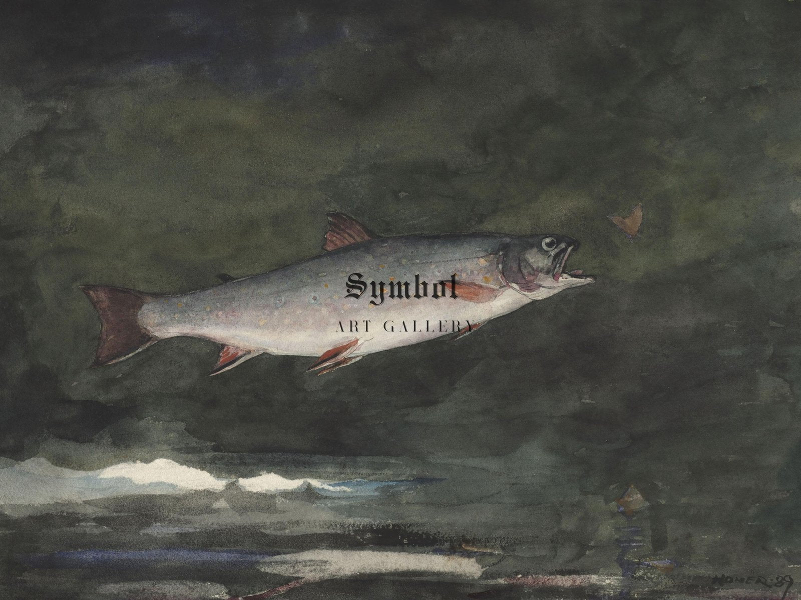 Leaping Trout by Winslow Homer, 1889, Realism and Naturalism, fine art print