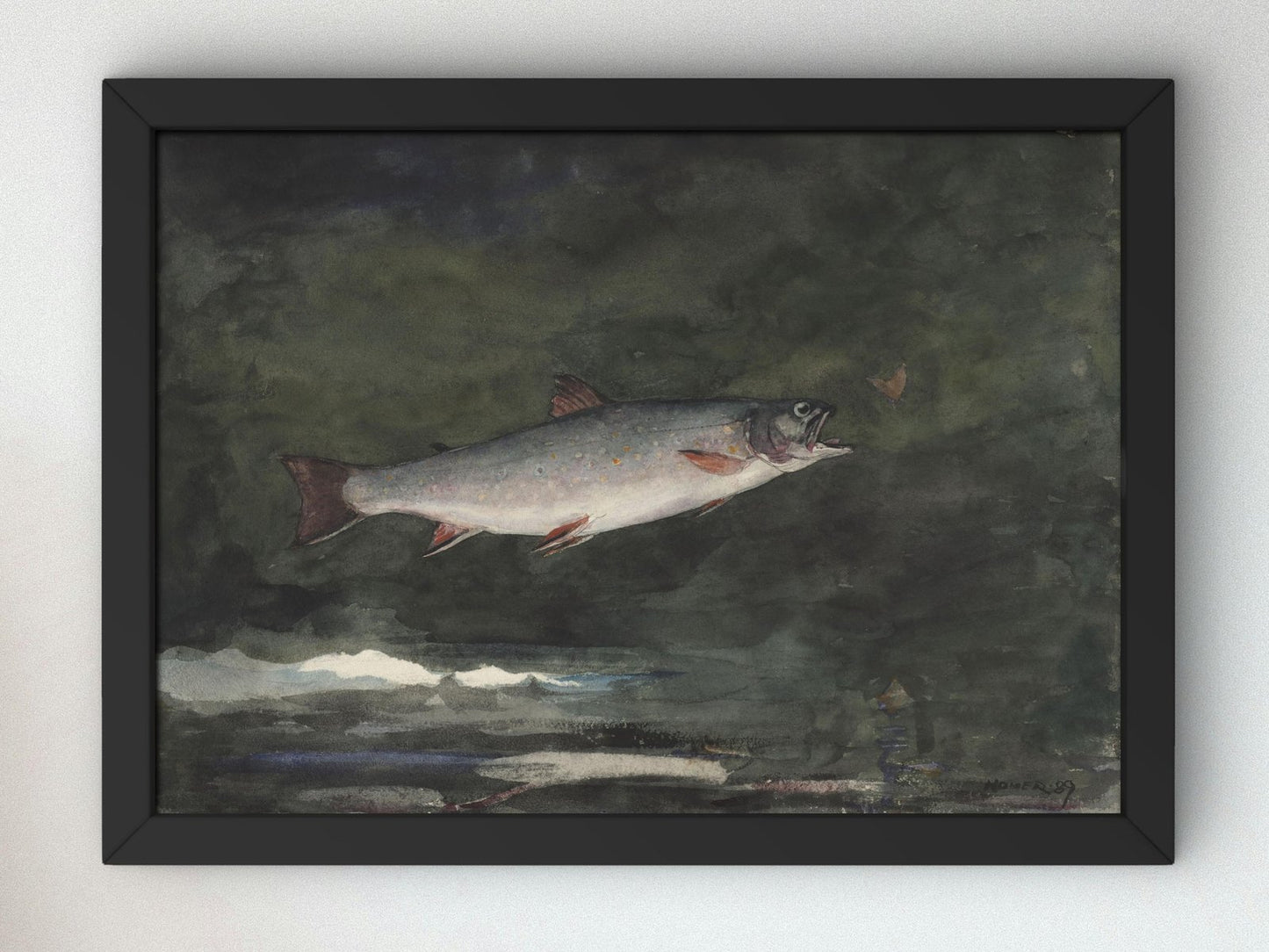 Leaping Trout by Winslow Homer, 1889, Realism and Naturalism, fine art print