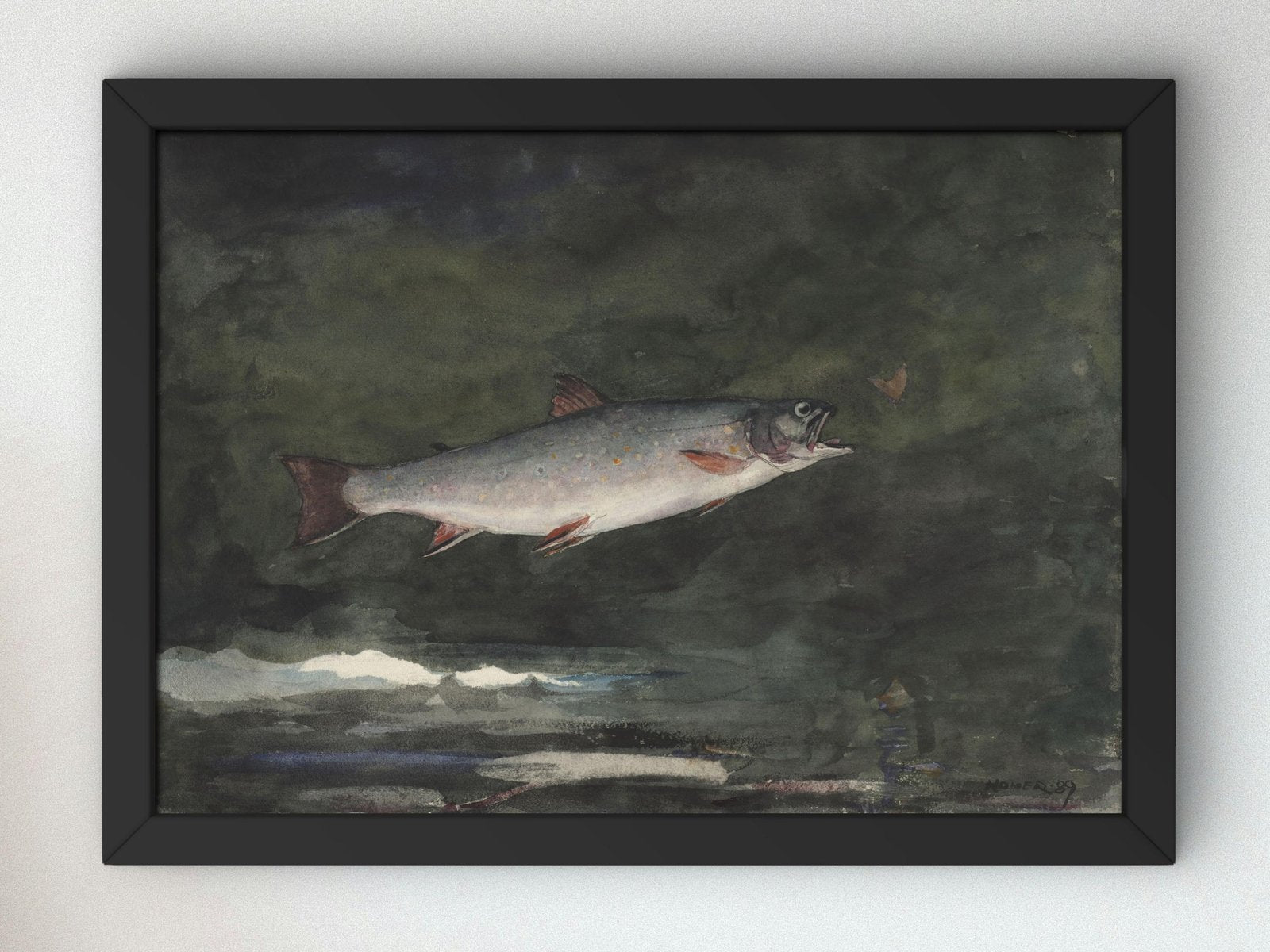 Leaping Trout by Winslow Homer, 1889, Realism and Naturalism, fine art print