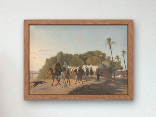 Leaving the Oasis by Jean-Léon Gérôme, 1880, Orientalism and Exoticism, fine art print