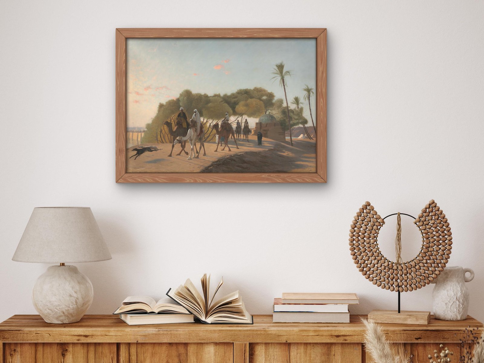 Leaving the Oasis by Jean-Léon Gérôme, 1880, Orientalism and Exoticism, fine art print