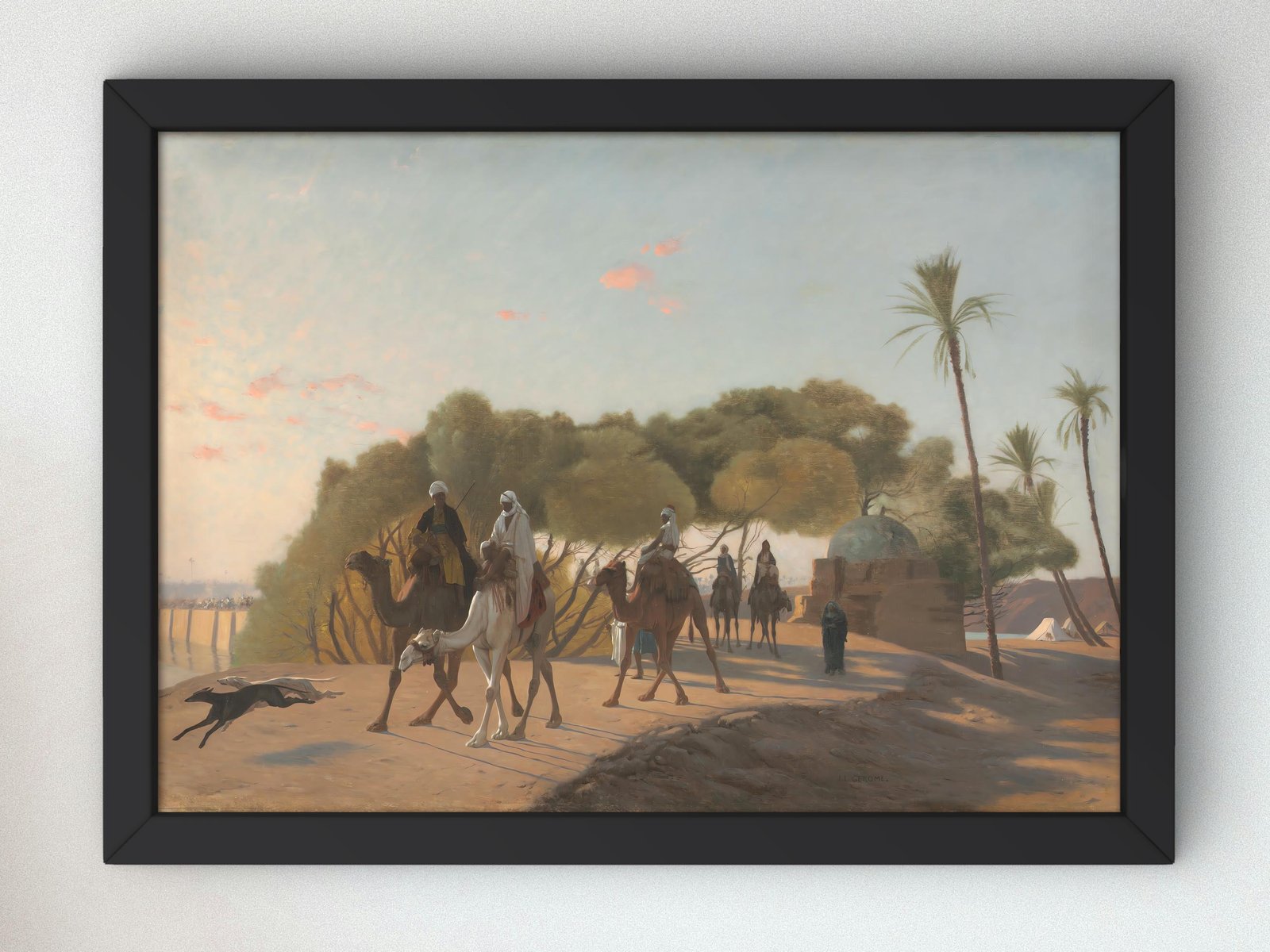 Leaving the Oasis by Jean-Léon Gérôme, 1880, Orientalism and Exoticism, fine art print