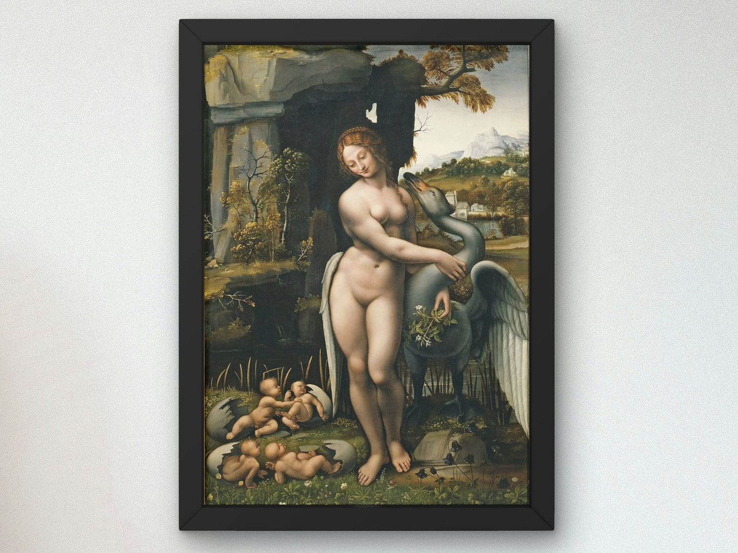 Leda and the Swan by Leonardo da Vinci, 1510, Renaissance, fine art print