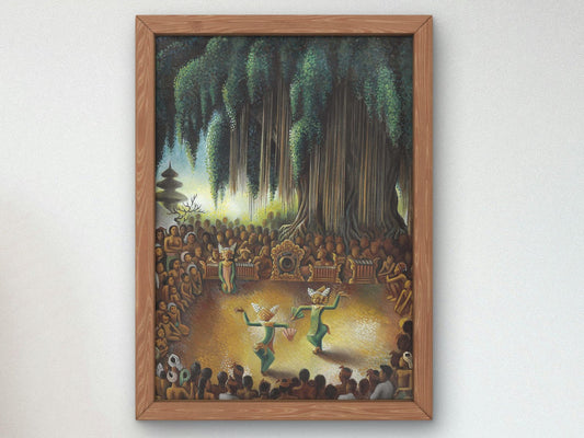 Legong Performance Under Banyan Tree by Miguel Covarrubias, 1930, Art Deco and American Modernism, fine art print