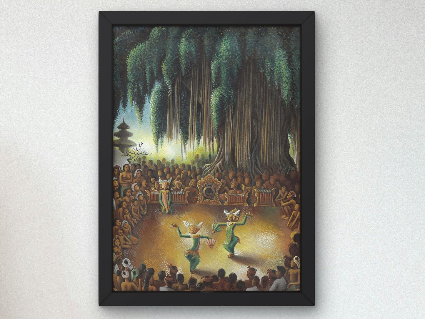 Legong Performance Under Banyan Tree by Miguel Covarrubias, 1930, Art Deco and American Modernism, fine art print