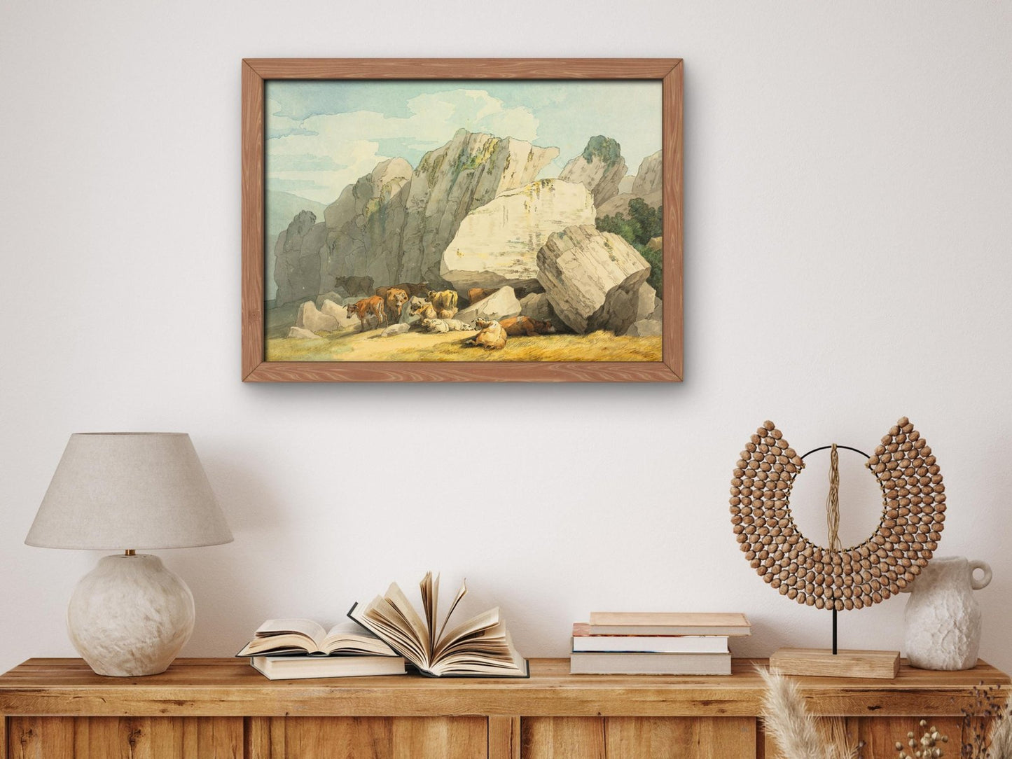 Leigh Tor Rocks at Poundsgate near New Bridge on the Dart Devon by John White Abbott, 1800, Romanticism and Classical Landscapes, fine art print