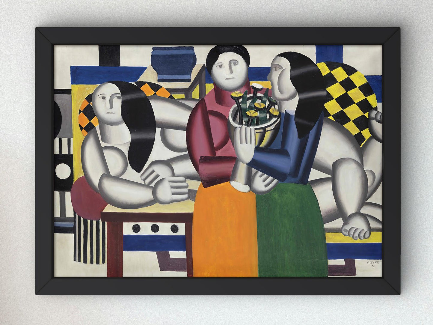 Les trois femmes au bouquet by Fernand Léger, 1922, Cubism and Abstract Art, fine art print