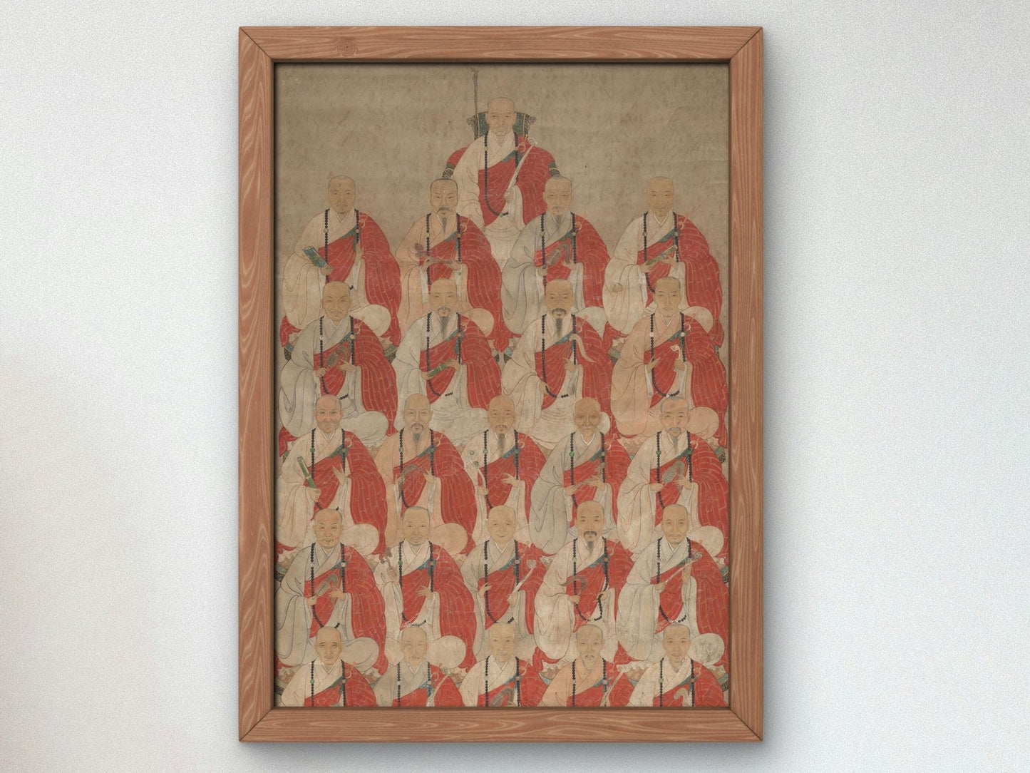 Lineage Portrait of Buddhist Monks, 1600, Medieval and Byzantine Art, fine art print