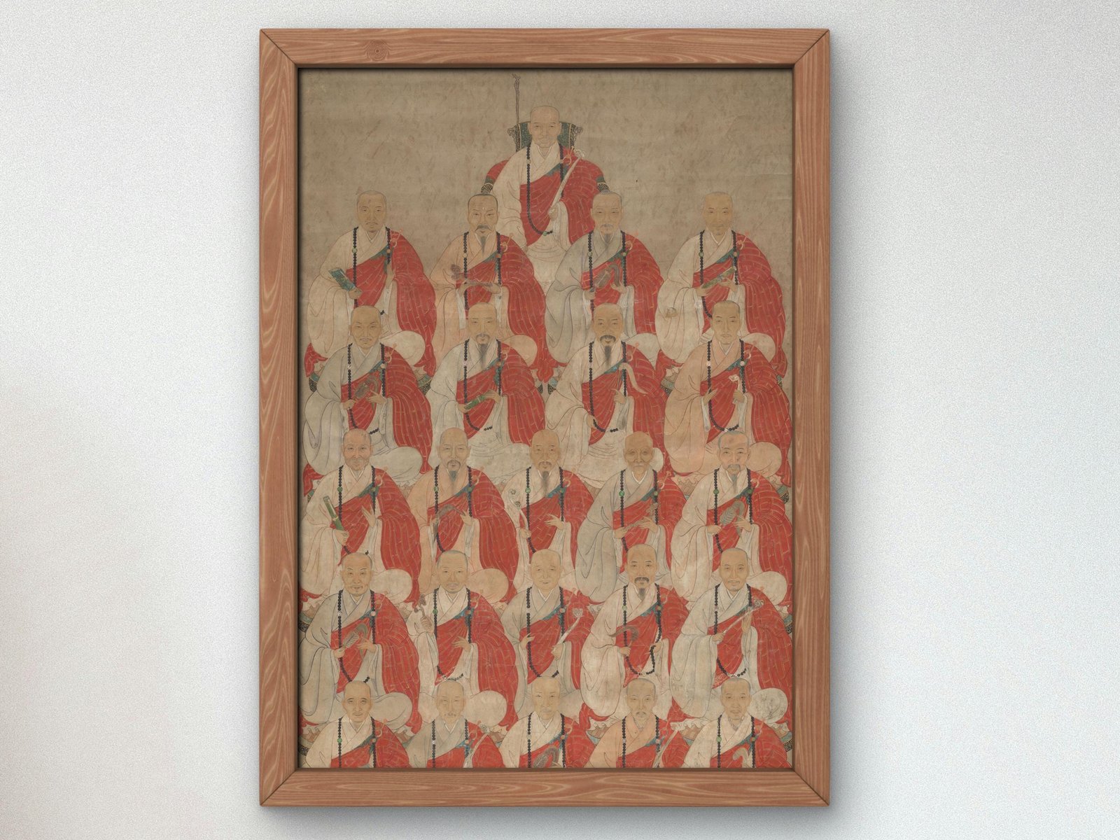 Lineage Portrait of Buddhist Monks, 1600, Medieval and Byzantine Art, fine art print