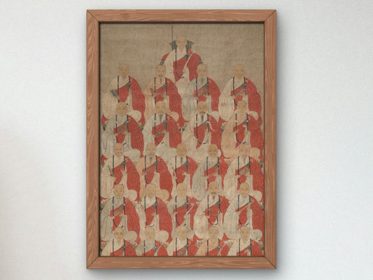 Lineage Portrait of Buddhist Monks, 1600, Medieval and Byzantine Art, fine art print