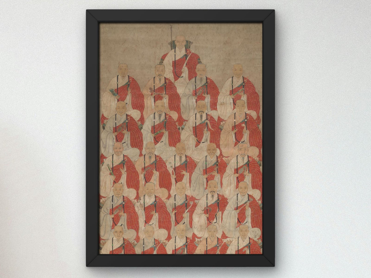 Lineage Portrait of Buddhist Monks, 1600, Medieval and Byzantine Art, fine art print
