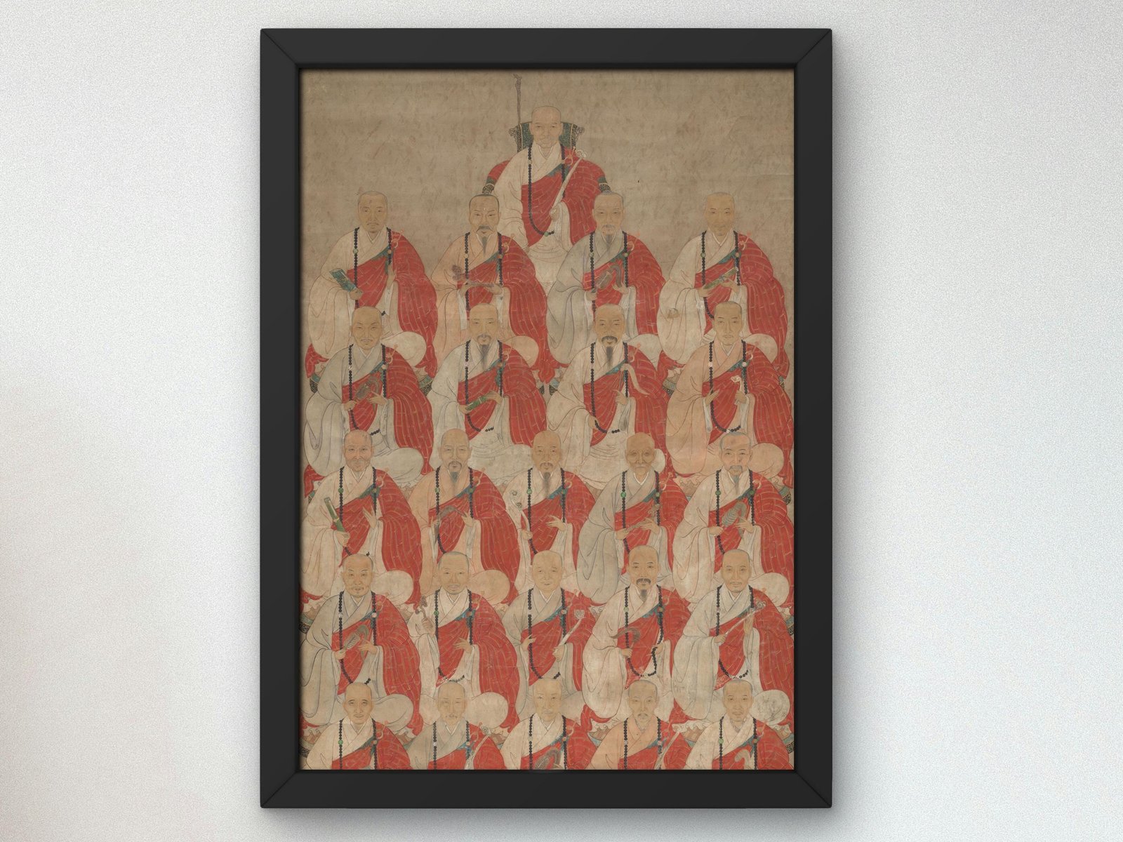 Lineage Portrait of Buddhist Monks, 1600, Medieval and Byzantine Art, fine art print