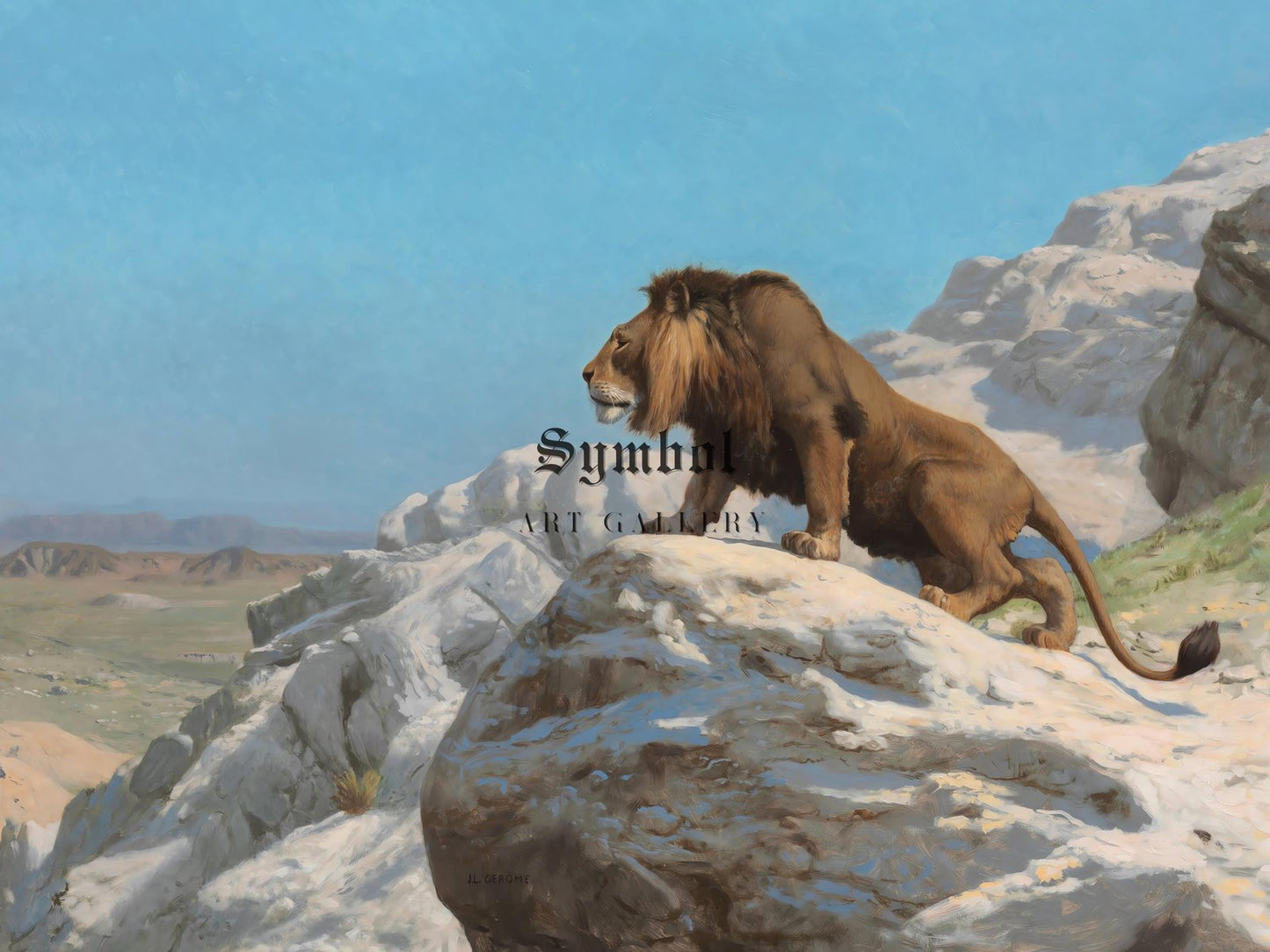 Lion on the Watch by Jean-Léon Gérôme, 1885, Orientalism and Exoticism, fine art print